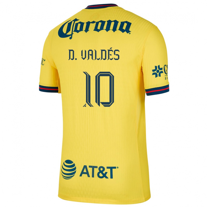 Vaikiškas Diego Valdés #10 Geltona Mėlyna Namų Marškinėliai 2024/25 T-Shirt