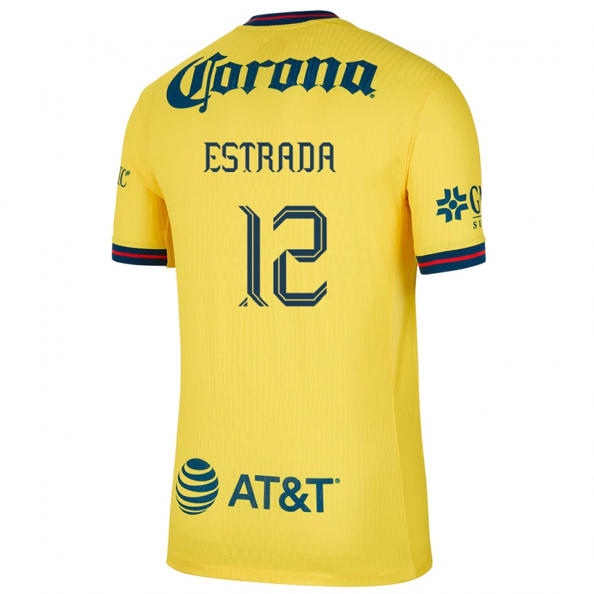 Vaikiškas Jonathan Estrada #12 Geltona Mėlyna Namų Marškinėliai 2024/25 T-Shirt