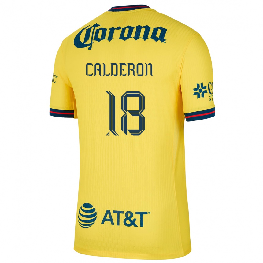 Vaikiškas Cristian Calderón #18 Geltona Mėlyna Namų Marškinėliai 2024/25 T-Shirt