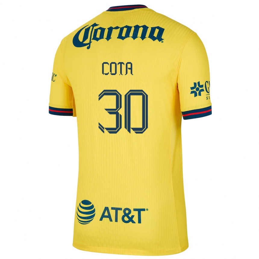 Vaikiškas Rodolfo Cota #30 Geltona Mėlyna Namų Marškinėliai 2024/25 T-Shirt