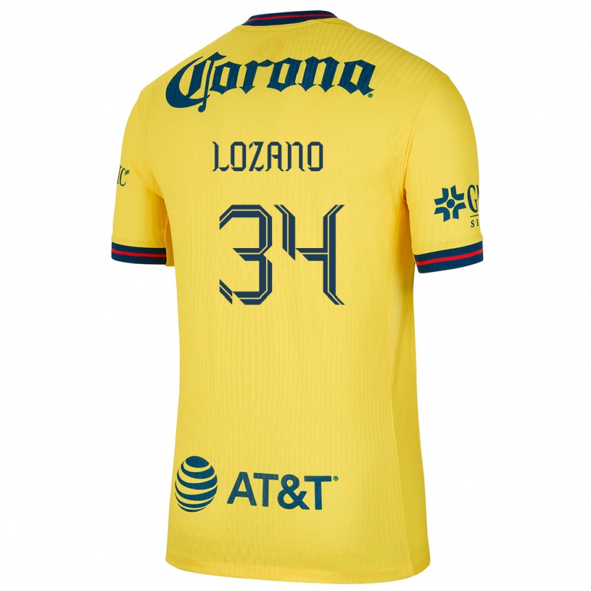 Vaikiškas Esteban Lozano #34 Geltona Mėlyna Namų Marškinėliai 2024/25 T-Shirt