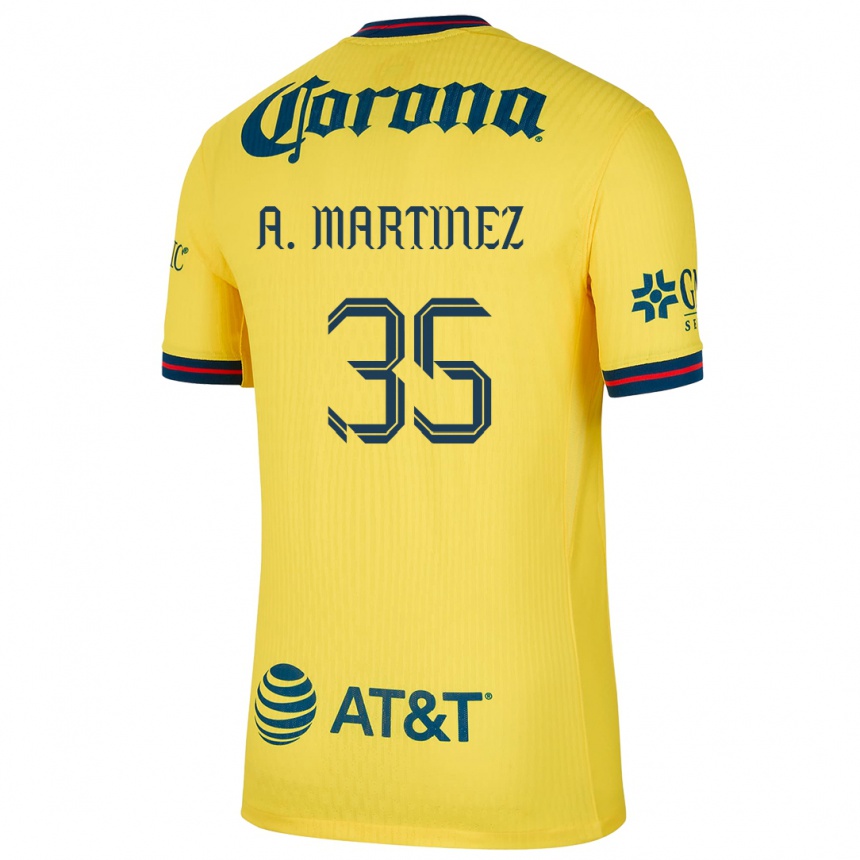 Vaikiškas Arturo Martínez #35 Geltona Mėlyna Namų Marškinėliai 2024/25 T-Shirt