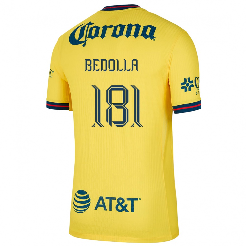 Vaikiškas Paolo Bedolla #181 Geltona Mėlyna Namų Marškinėliai 2024/25 T-Shirt