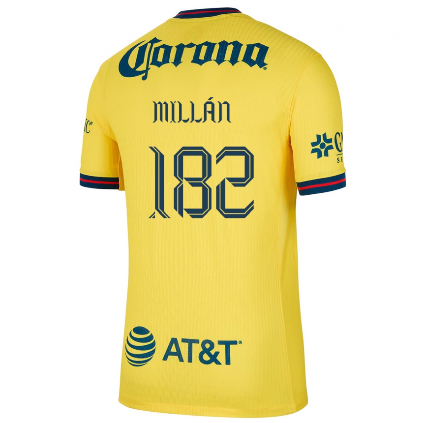 Vaikiškas Daniel Millán #182 Geltona Mėlyna Namų Marškinėliai 2024/25 T-Shirt