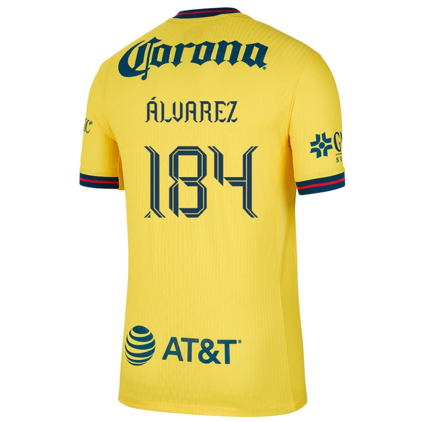 Vaikiškas Antonio Álvarez #184 Geltona Mėlyna Namų Marškinėliai 2024/25 T-Shirt