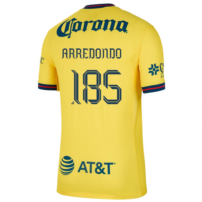 Vaikiškas Aarón Arredondo #185 Geltona Mėlyna Namų Marškinėliai 2024/25 T-Shirt