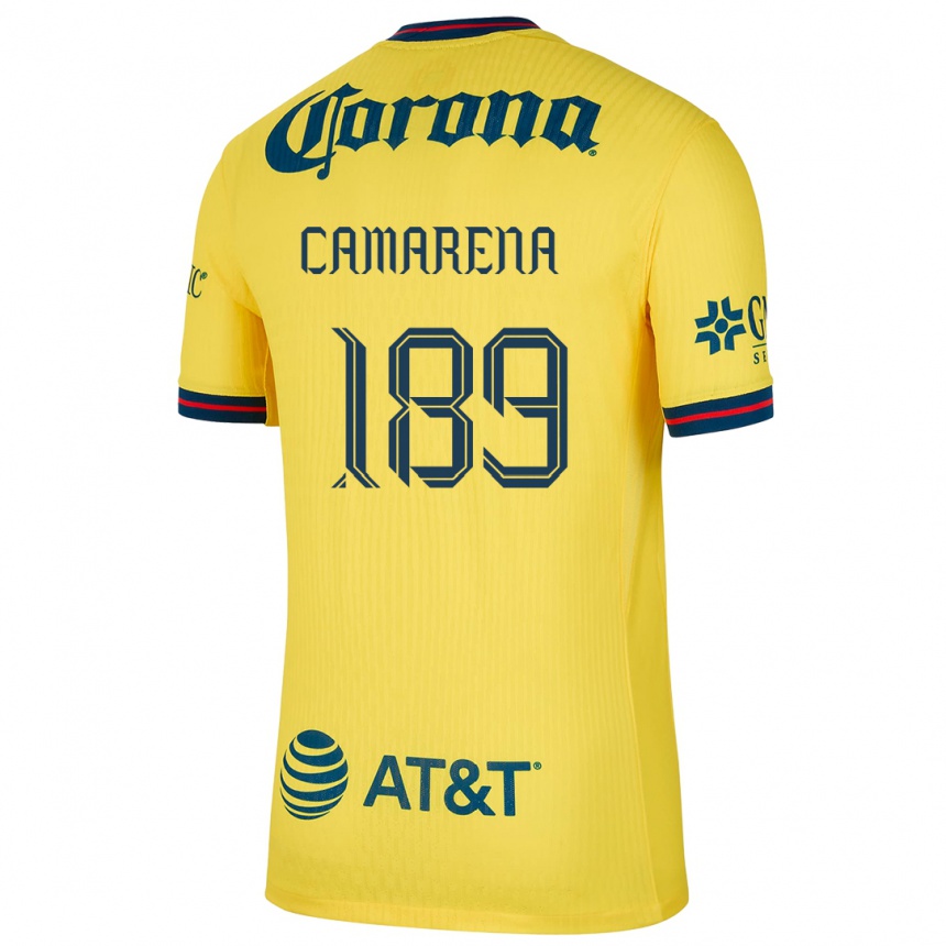 Vaikiškas Luis Camarena #189 Geltona Mėlyna Namų Marškinėliai 2024/25 T-Shirt