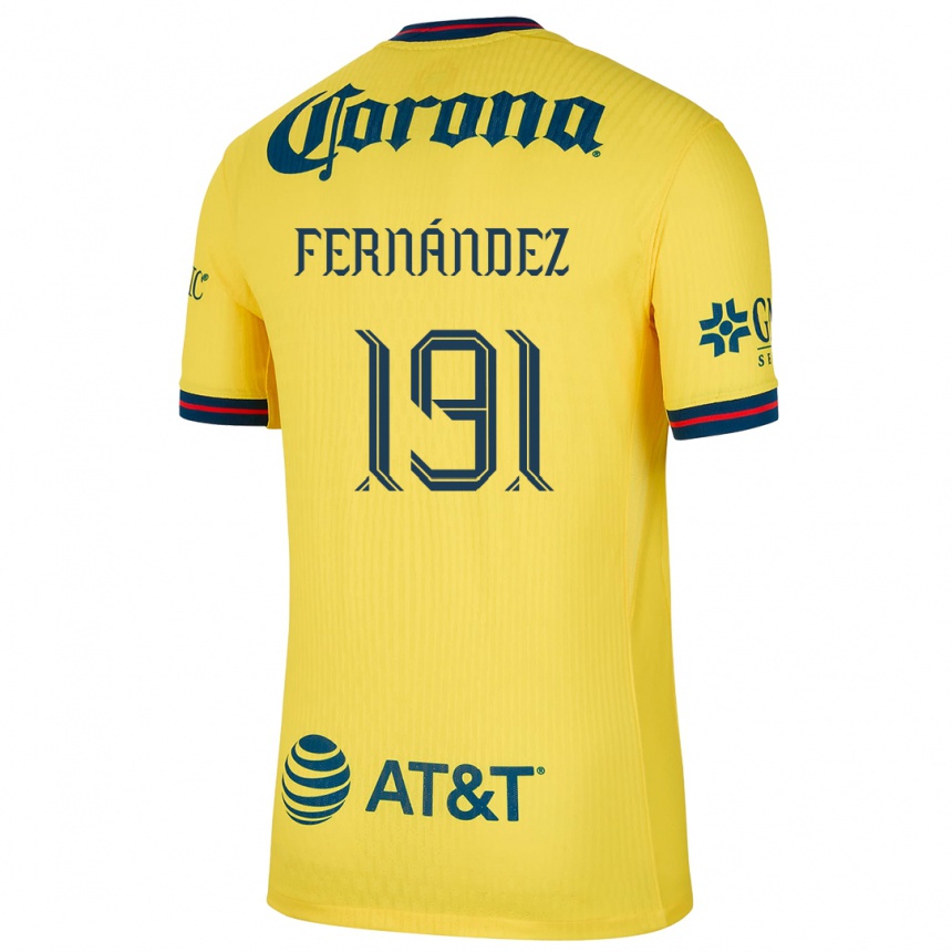 Vaikiškas Adrián Fernández #191 Geltona Mėlyna Namų Marškinėliai 2024/25 T-Shirt