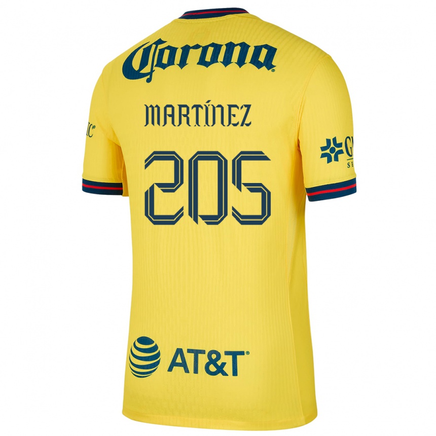 Vaikiškas Sebastián Martínez #205 Geltona Mėlyna Namų Marškinėliai 2024/25 T-Shirt