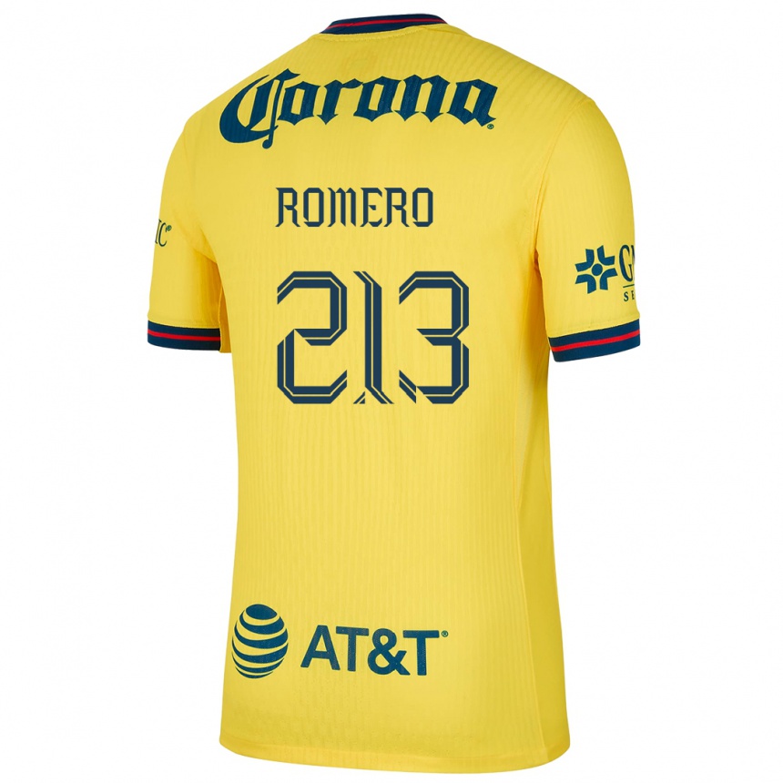 Vaikiškas Axel Romero #213 Geltona Mėlyna Namų Marškinėliai 2024/25 T-Shirt