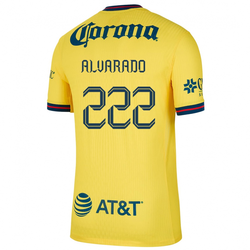 Vaikiškas Daniel Alvarado #222 Geltona Mėlyna Namų Marškinėliai 2024/25 T-Shirt