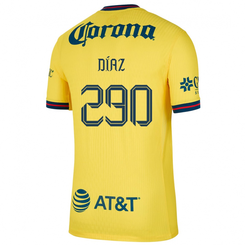 Vaikiškas Julio Díaz #290 Geltona Mėlyna Namų Marškinėliai 2024/25 T-Shirt