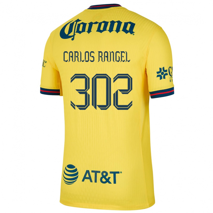 Vaikiškas Juan Carlos Rangel #302 Geltona Mėlyna Namų Marškinėliai 2024/25 T-Shirt