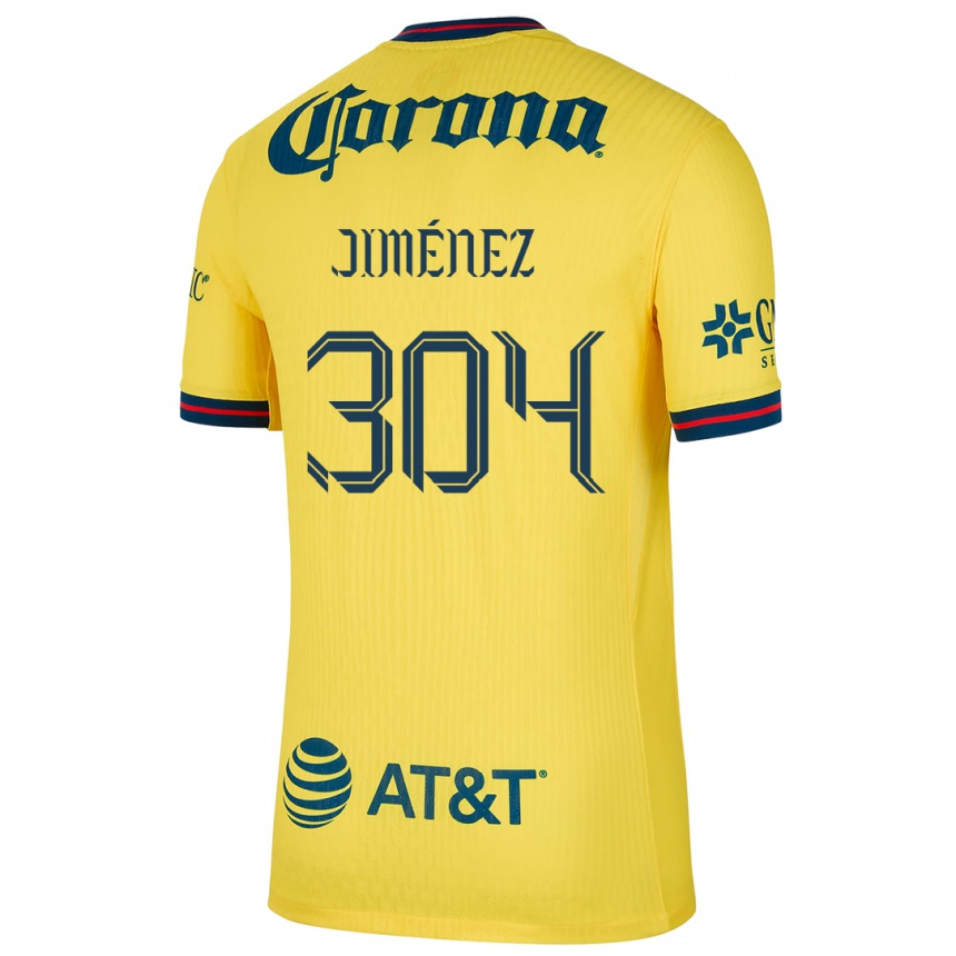 Vaikiškas Derek Jiménez #304 Geltona Mėlyna Namų Marškinėliai 2024/25 T-Shirt