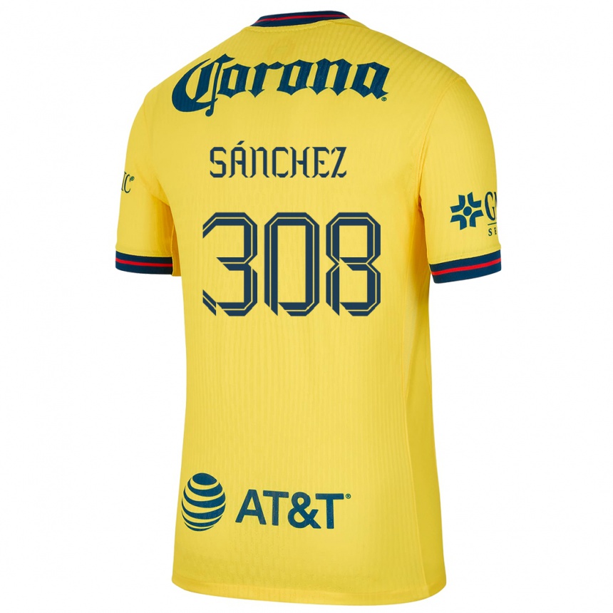 Vaikiškas Oswaldo Sánchez #308 Geltona Mėlyna Namų Marškinėliai 2024/25 T-Shirt