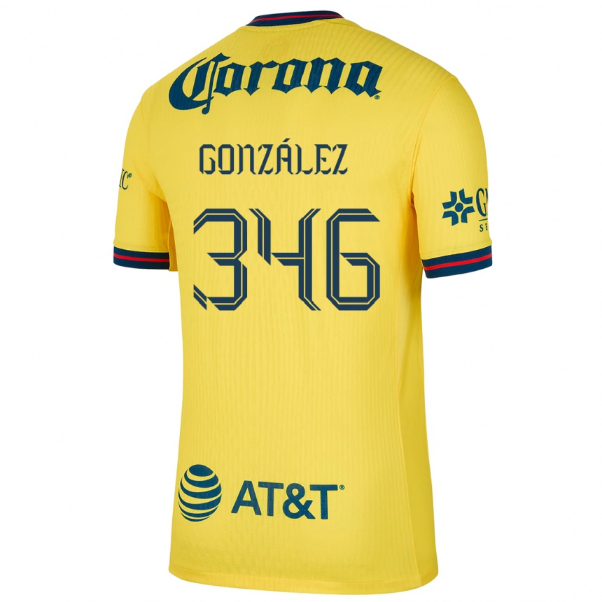 Vaikiškas Ricardo González #346 Geltona Mėlyna Namų Marškinėliai 2024/25 T-Shirt