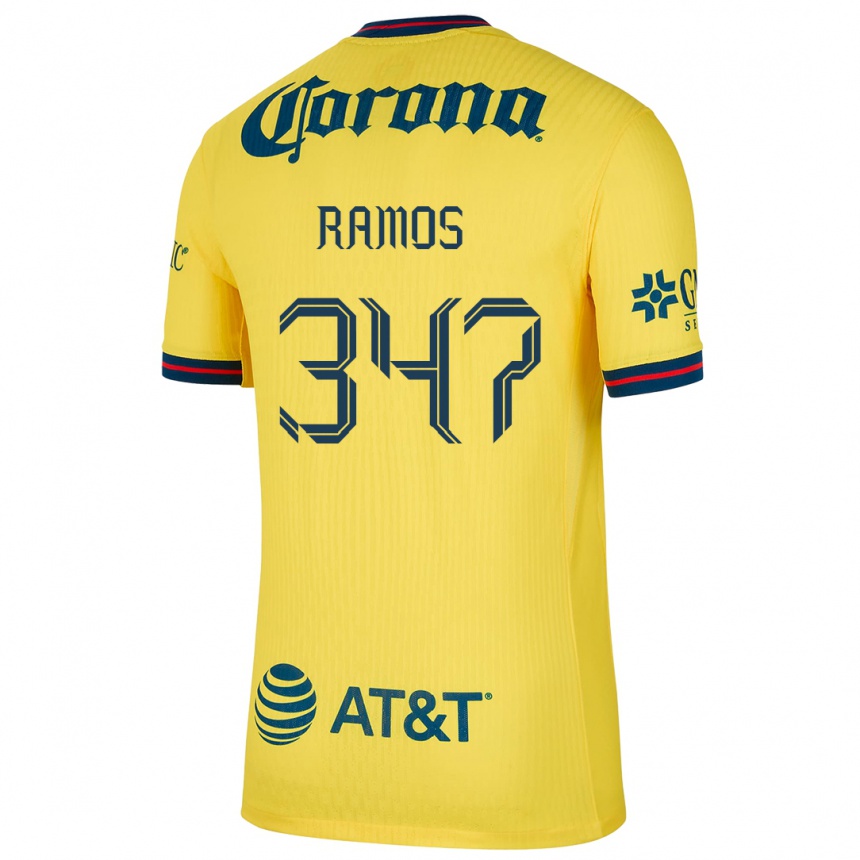 Vaikiškas Luis Ramos #347 Geltona Mėlyna Namų Marškinėliai 2024/25 T-Shirt