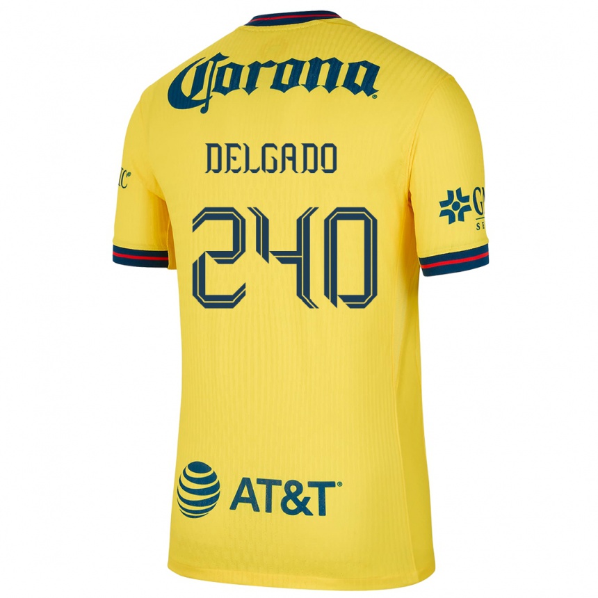 Vaikiškas Gael Delgado #240 Geltona Mėlyna Namų Marškinėliai 2024/25 T-Shirt