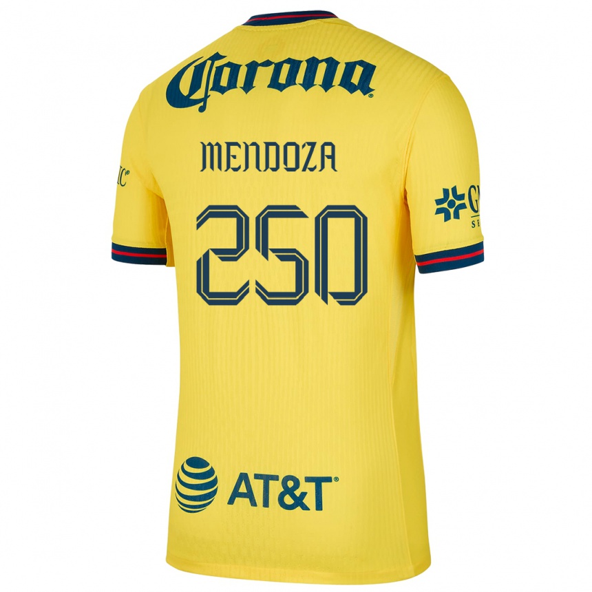 Vaikiškas Luis Mendoza #250 Geltona Mėlyna Namų Marškinėliai 2024/25 T-Shirt