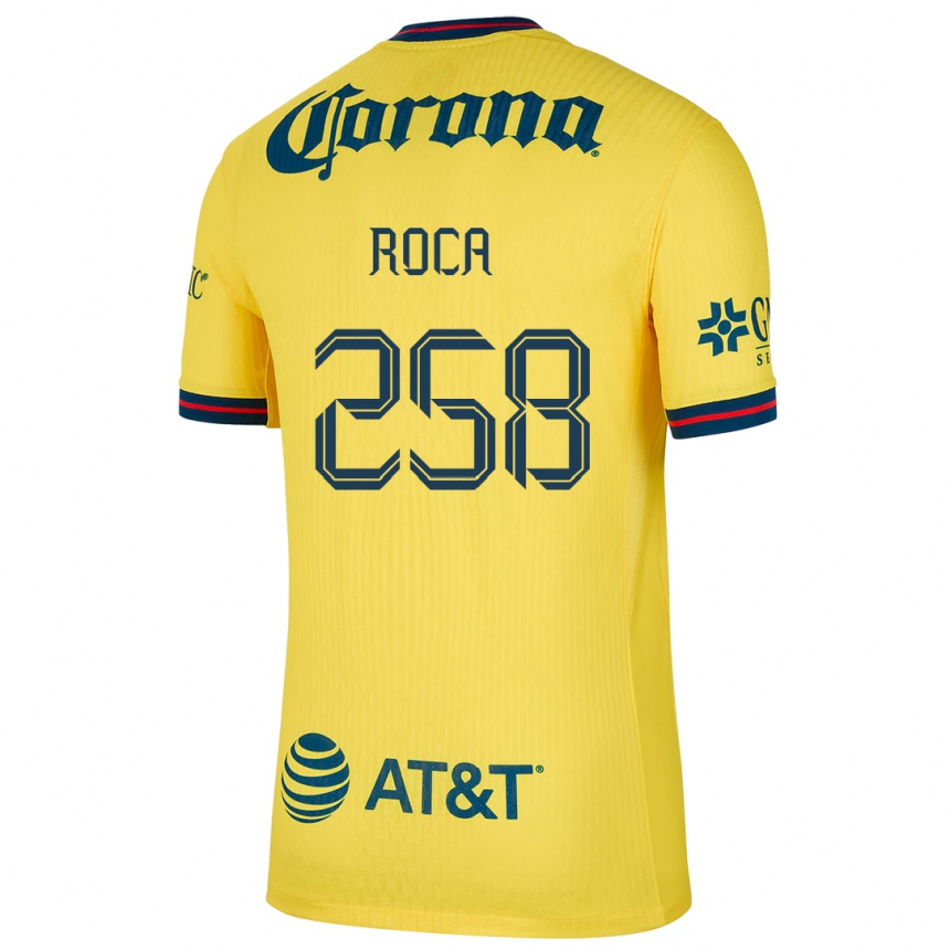 Vaikiškas Juan Roca #258 Geltona Mėlyna Namų Marškinėliai 2024/25 T-Shirt