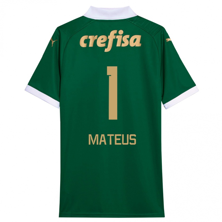 Vaikiškas Mateus #1 Žalia Balta Namų Marškinėliai 2024/25 T-Shirt