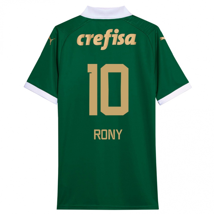 Vaikiškas Rony #10 Žalia Balta Namų Marškinėliai 2024/25 T-Shirt