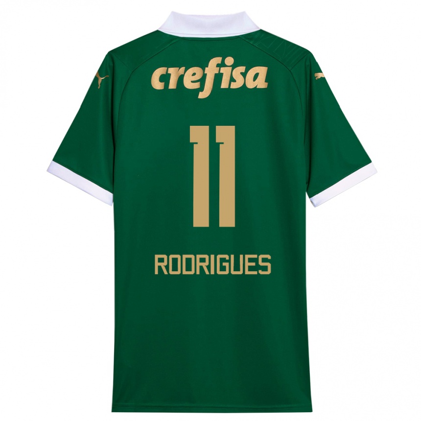 Vaikiškas Bruno Rodrigues #11 Žalia Balta Namų Marškinėliai 2024/25 T-Shirt