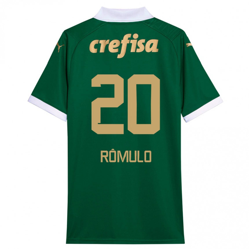 Vaikiškas Rômulo #20 Žalia Balta Namų Marškinėliai 2024/25 T-Shirt