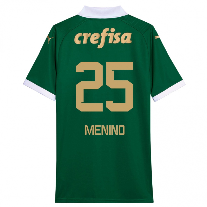 Vaikiškas Gabriel Menino #25 Žalia Balta Namų Marškinėliai 2024/25 T-Shirt