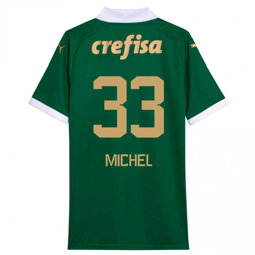 Vaikiškas Michel #33 Žalia Balta Namų Marškinėliai 2024/25 T-Shirt