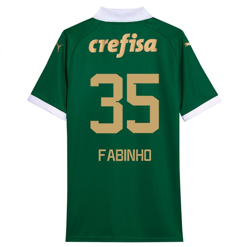 Vaikiškas Fabinho #35 Žalia Balta Namų Marškinėliai 2024/25 T-Shirt