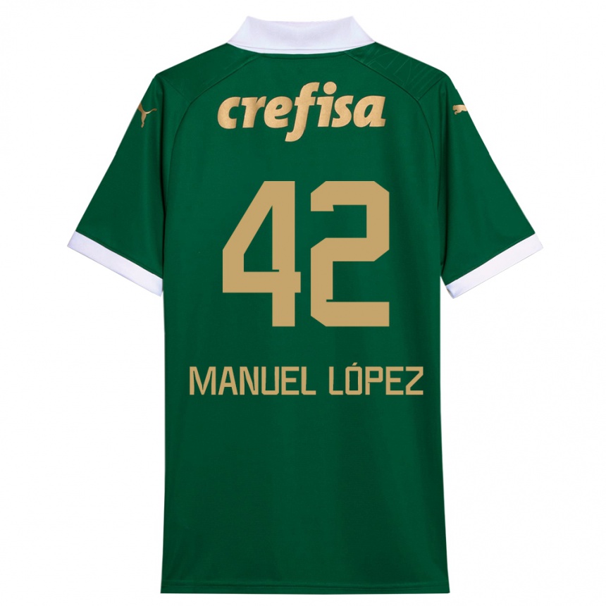 Vaikiškas José Manuel López #42 Žalia Balta Namų Marškinėliai 2024/25 T-Shirt