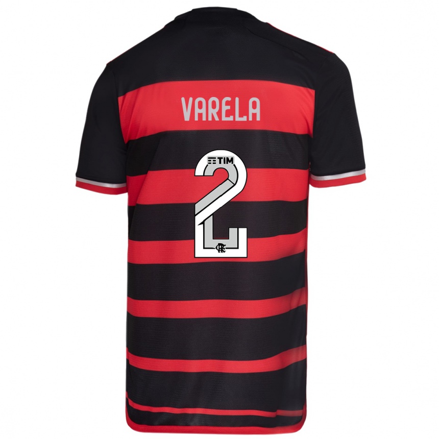 Vaikiškas Guillermo Varela #2 Raudona Juoda Namų Marškinėliai 2024/25 T-Shirt