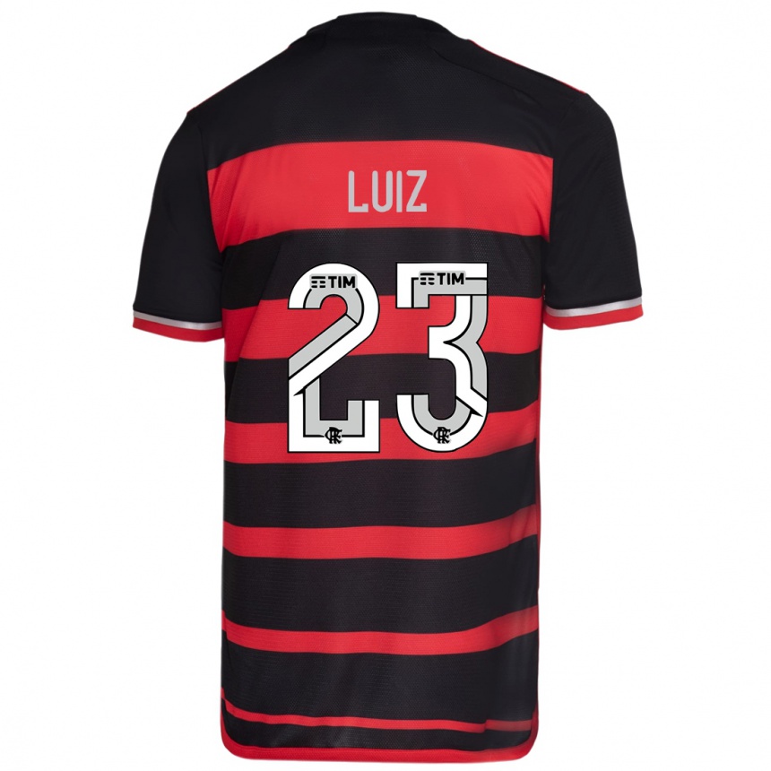 Vaikiškas David Luiz #23 Raudona Juoda Namų Marškinėliai 2024/25 T-Shirt