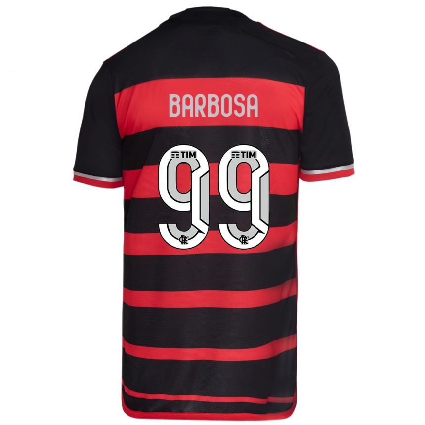 Vaikiškas Gabriel Barbosa #99 Raudona Juoda Namų Marškinėliai 2024/25 T-Shirt