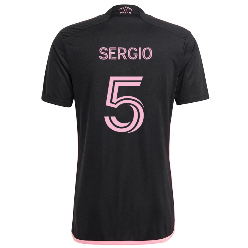 Vaikiškas Sergio Busquets #5 Juoda Išvykos Marškinėliai 2024/25 T-Shirt