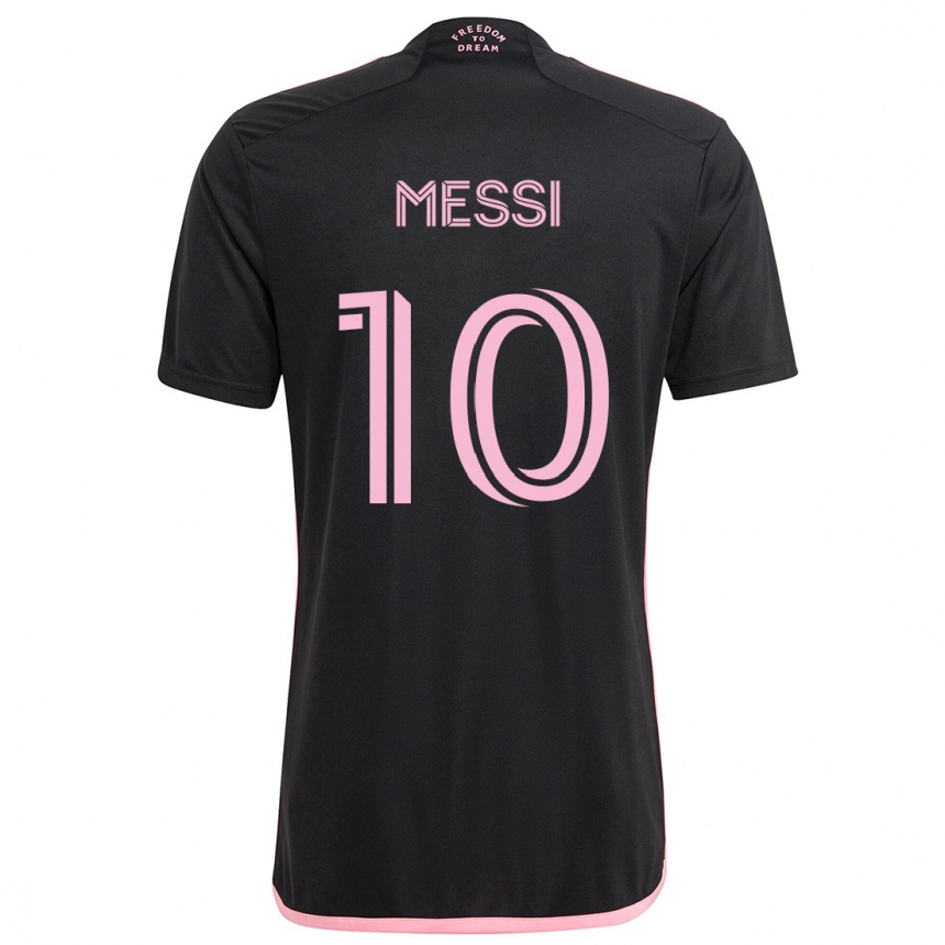 Vaikiškas Lionel Messi #10 Juoda Išvykos Marškinėliai 2024/25 T-Shirt