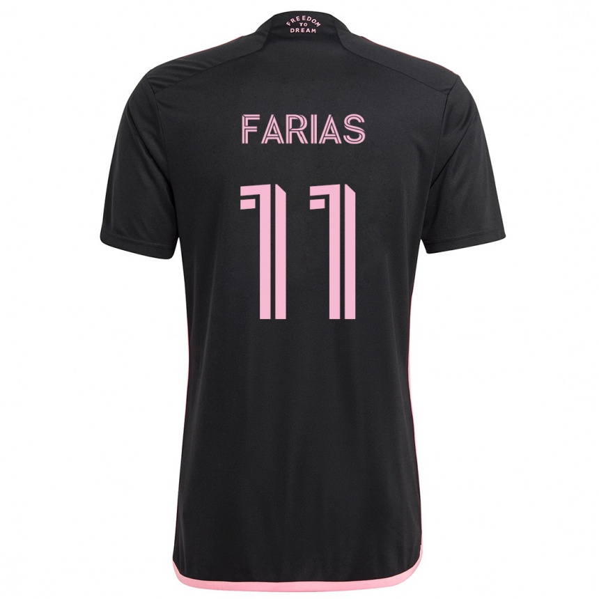 Vaikiškas Facundo Farías #11 Juoda Išvykos Marškinėliai 2024/25 T-Shirt