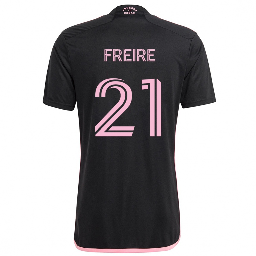 Vaikiškas Nicolas Freire #21 Juoda Išvykos Marškinėliai 2024/25 T-Shirt