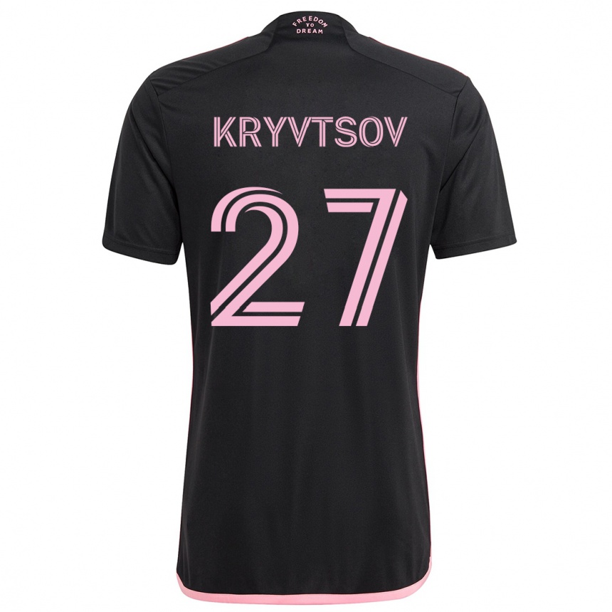 Vaikiškas Sergiy Kryvtsov #27 Juoda Išvykos Marškinėliai 2024/25 T-Shirt