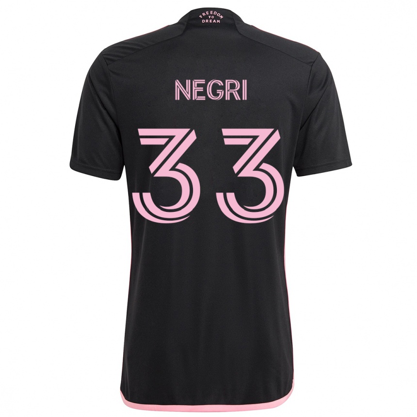 Vaikiškas Franco Negri #33 Juoda Išvykos Marškinėliai 2024/25 T-Shirt