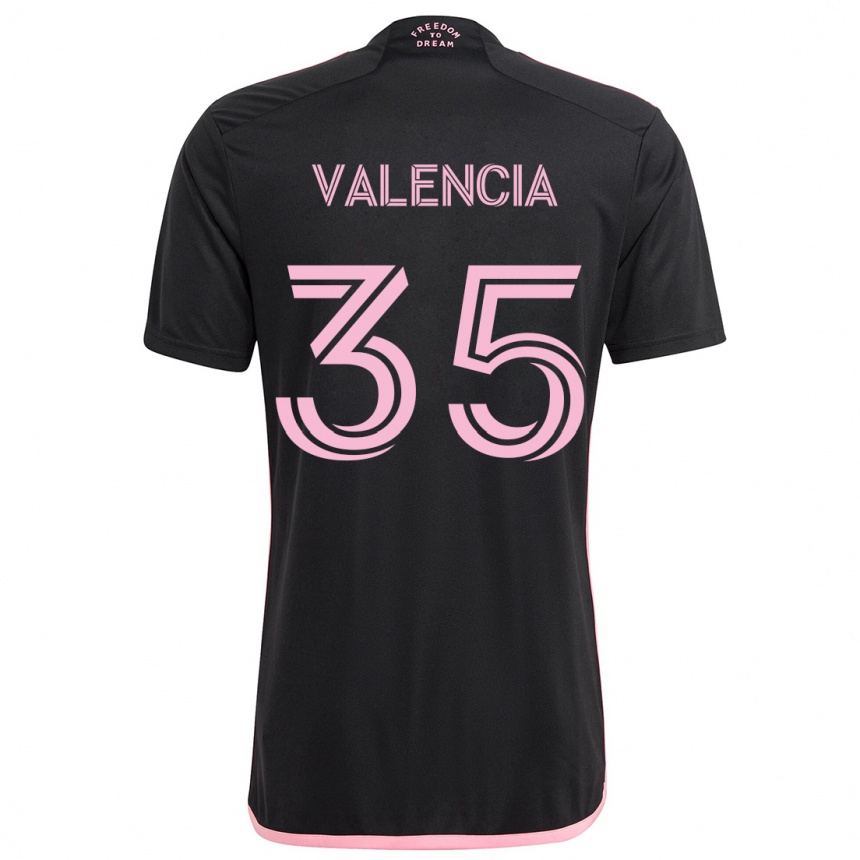 Vaikiškas Felipe Valencia #35 Juoda Išvykos Marškinėliai 2024/25 T-Shirt