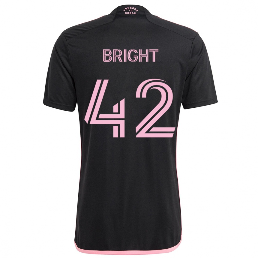 Vaikiškas Yannick Bright #42 Juoda Išvykos Marškinėliai 2024/25 T-Shirt