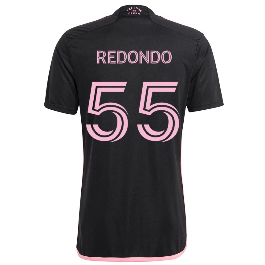 Vaikiškas Federico Redondo #55 Juoda Išvykos Marškinėliai 2024/25 T-Shirt