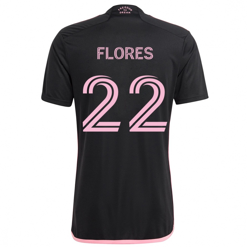 Vaikiškas Alejandro Flores #22 Juoda Išvykos Marškinėliai 2024/25 T-Shirt