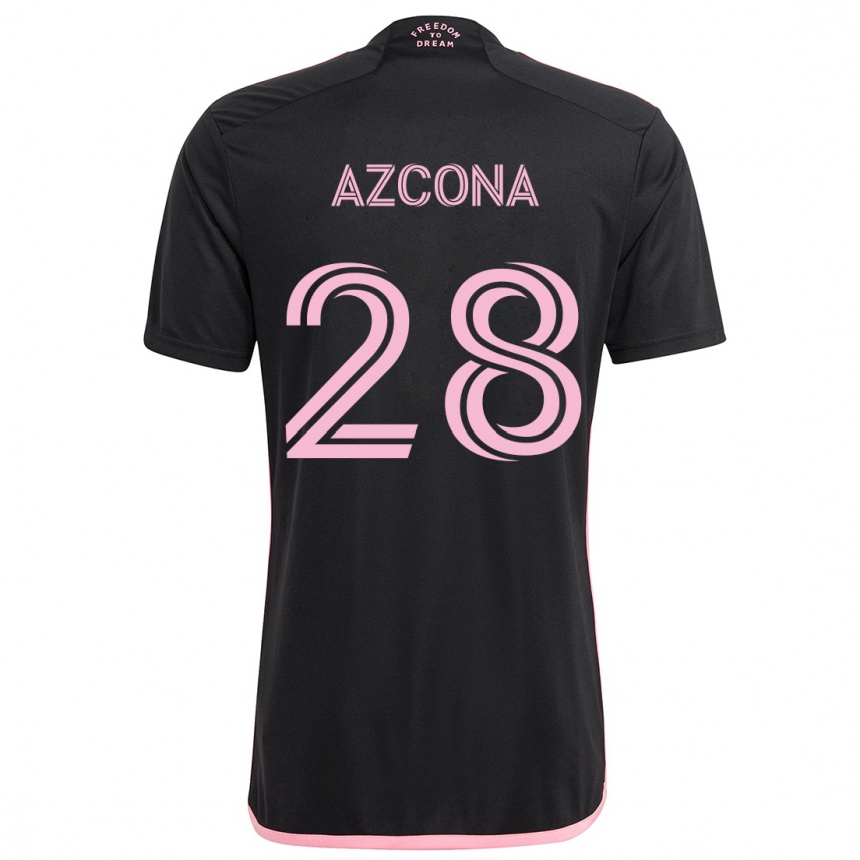 Vaikiškas Edison Azcona #28 Juoda Išvykos Marškinėliai 2024/25 T-Shirt