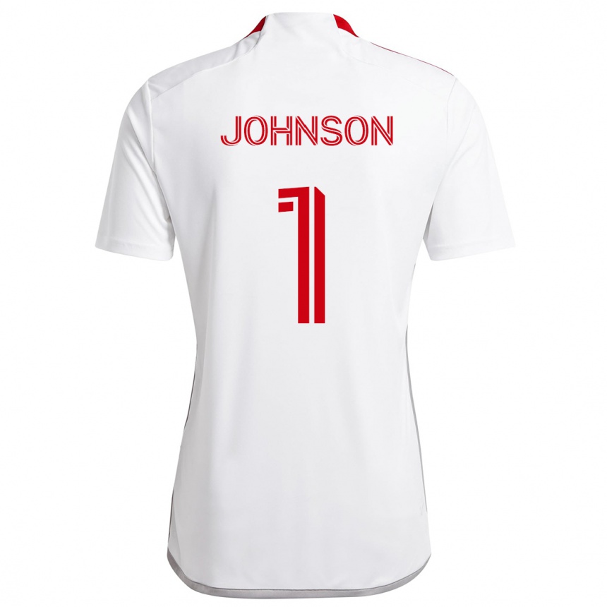 Vaikiškas Sean Johnson #1 Balta Raudona Išvykos Marškinėliai 2024/25 T-Shirt