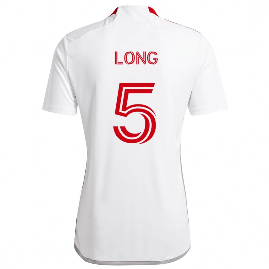 Vaikiškas Kevin Long #5 Balta Raudona Išvykos Marškinėliai 2024/25 T-Shirt