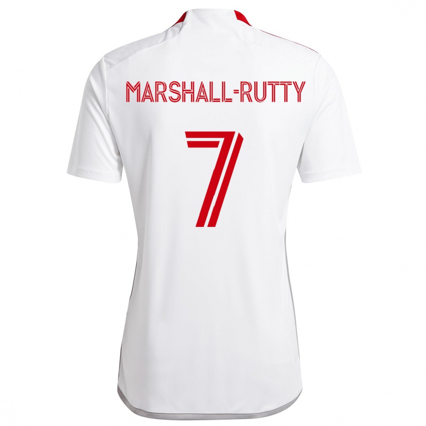 Vaikiškas Jahkeele Marshall-Rutty #7 Balta Raudona Išvykos Marškinėliai 2024/25 T-Shirt