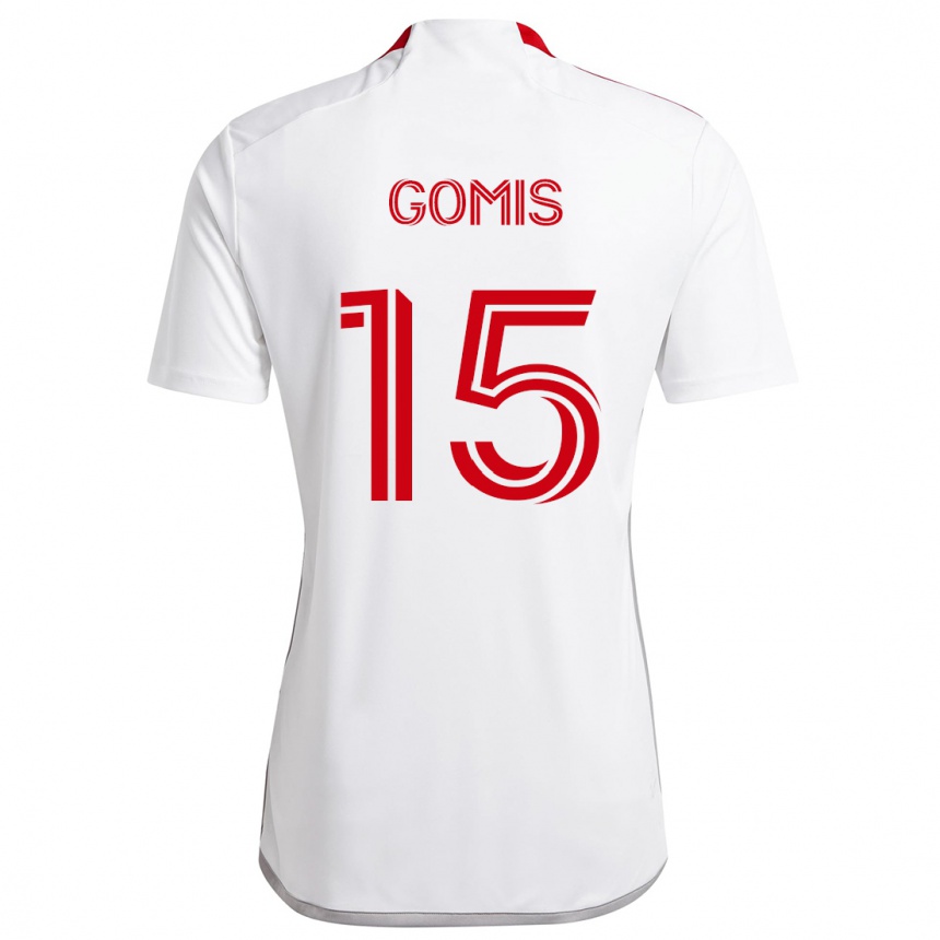 Vaikiškas Nicksoen Gomis #15 Balta Raudona Išvykos Marškinėliai 2024/25 T-Shirt